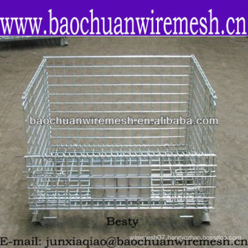 Folding Wire Metal Steel Stillage Basket Wire Storage Cage